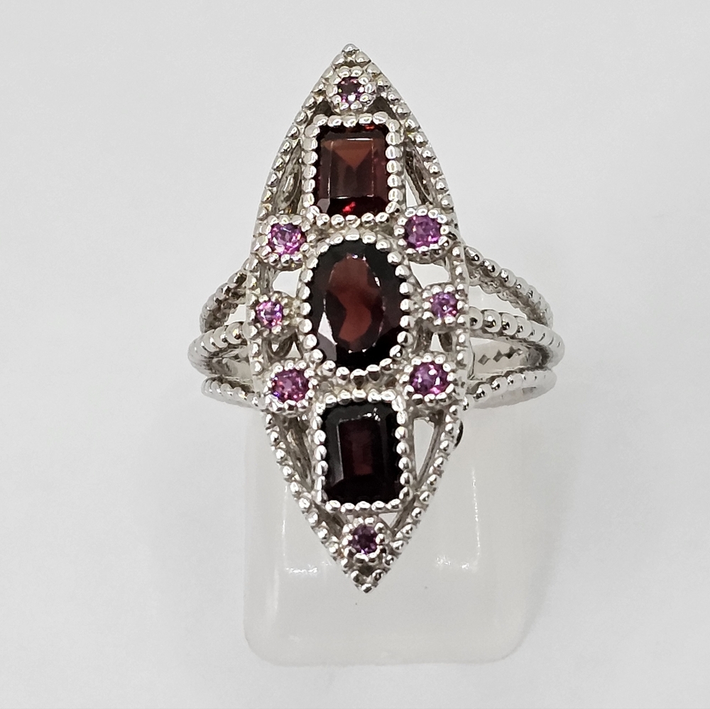 Natural Rhodolite Garnet & Pink Sapphire Ring Size 7!